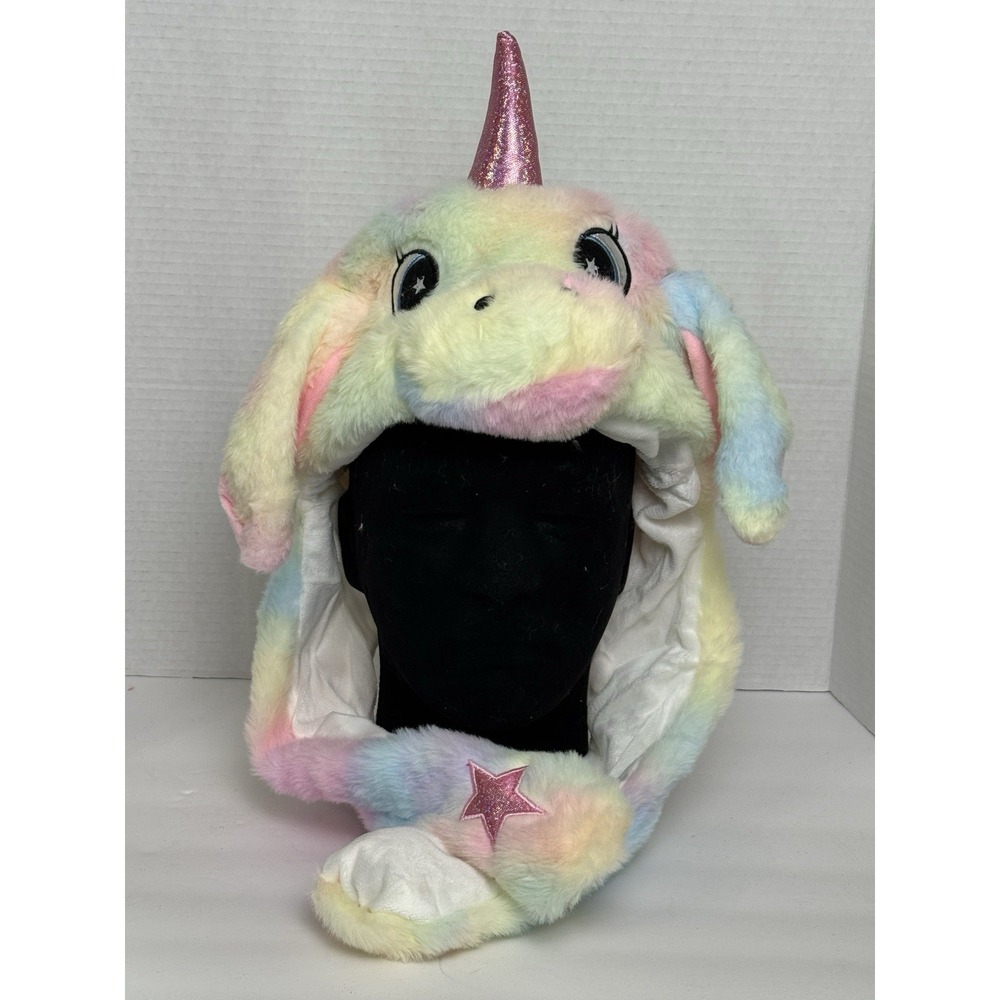 HaT Moving Ear Floppy Unicorn Plush Trapper Hat Multicolor Pastel One Size